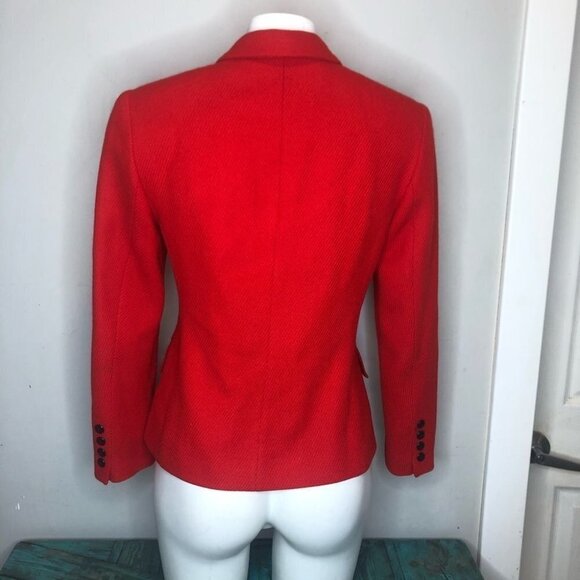 Size 4 Evan Picone Red Wool Blazer Jacket - Picture 5 of 9